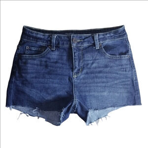 Time and Tru Blue Jean Shorts with Raw Frayed Hem